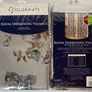 Colormate Room Darkening Valance, Jillian Print 54"x18", 100% polyester NEW